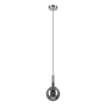 Luster na lanku ROLLO 1xE14/5W/230V matný chróm/dymová