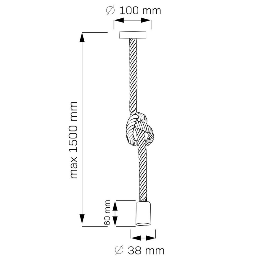 Luster na lanku ROPE 1xE27/12W/230V