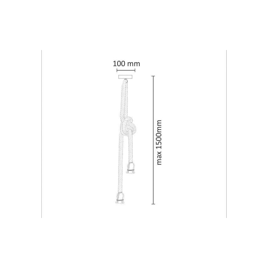 Luster na lanku ROPE 2xE27/12W/230V