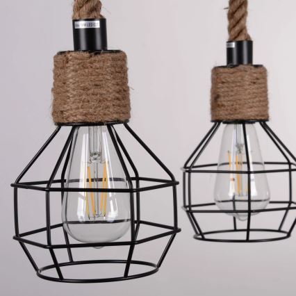 Luster na lanku ROPE ALEGRA 4xE27/10W/230V