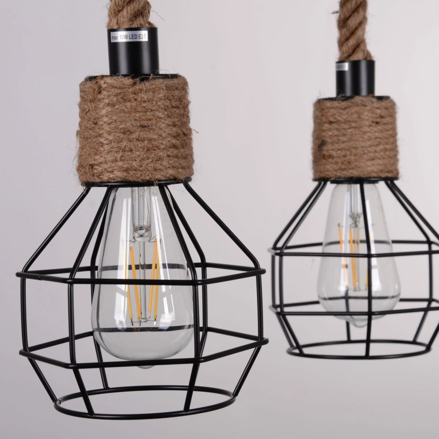 Luster na lanku ROPE ALEGRA 4xE27/10W/230V