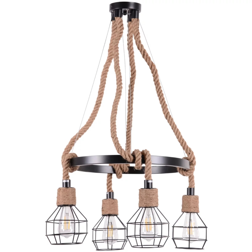 Luster na lanku ROPE ALEGRA 4xE27/10W/230V