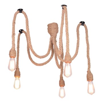 Luster na lanku ROPE CASA 5xE27/12W/230V pavúk