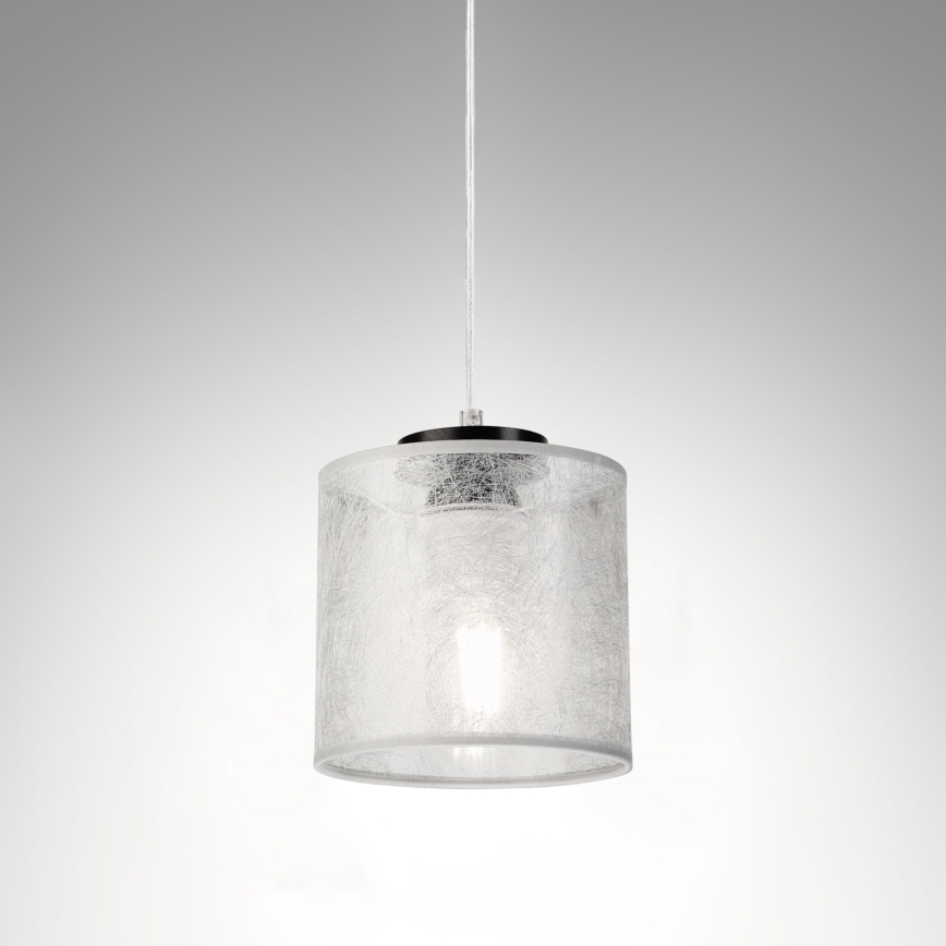 Luster na lanku ROSA 1xE27/60W/230V čierna/šedá