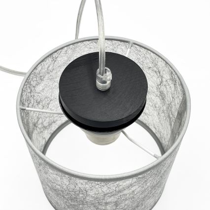 Luster na lanku ROSA 1xE27/60W/230V čierna/šedá