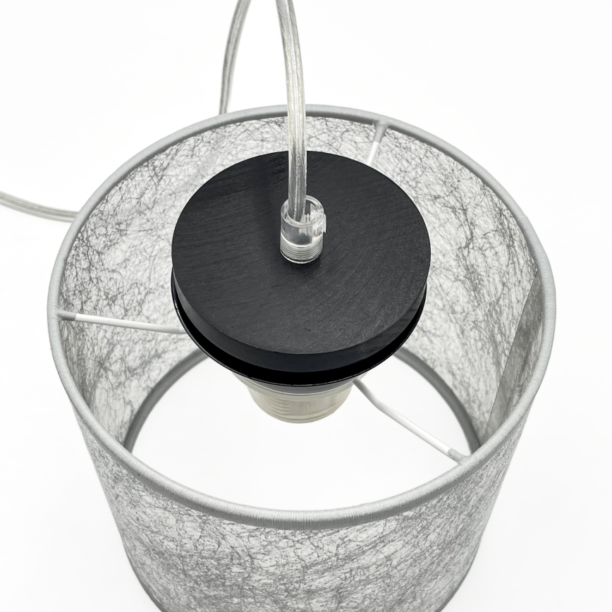 Luster na lanku ROSA 1xE27/60W/230V čierna/šedá