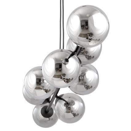 Luster na lanku ROSSI 6xE14/10W/230V čierna/šedá