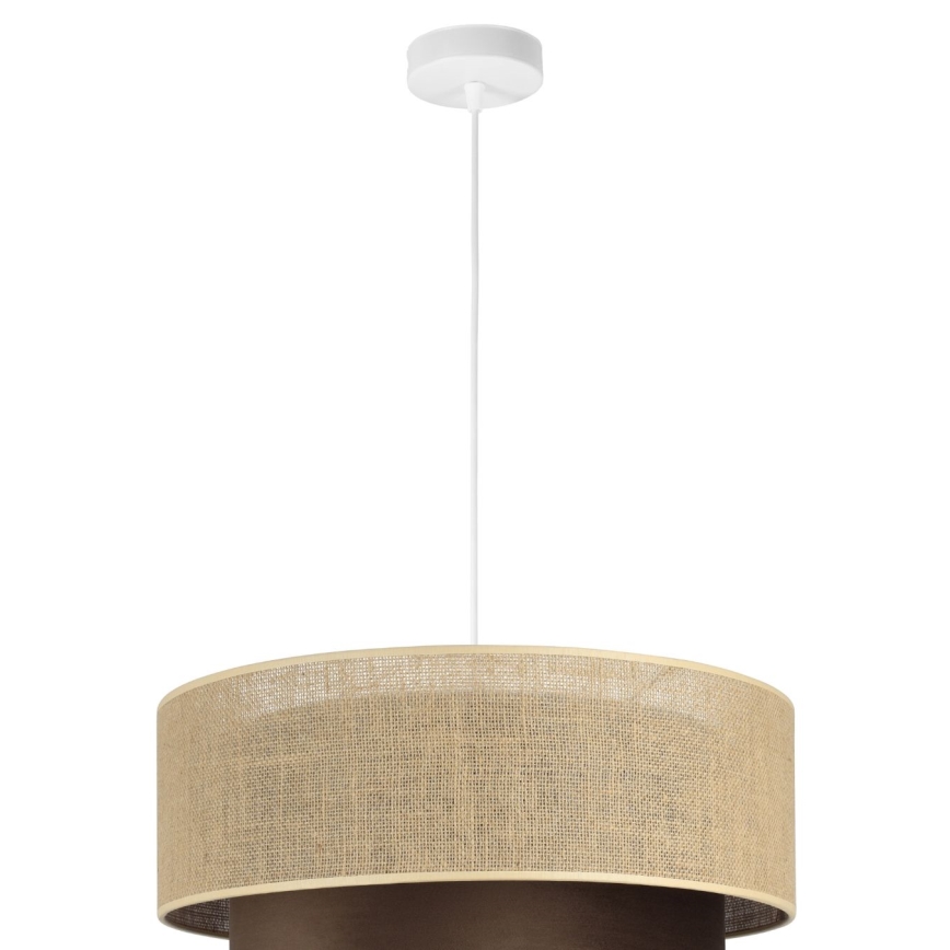 Luster na lanku SARTA 1xE27/60W/230V hnedá/juta