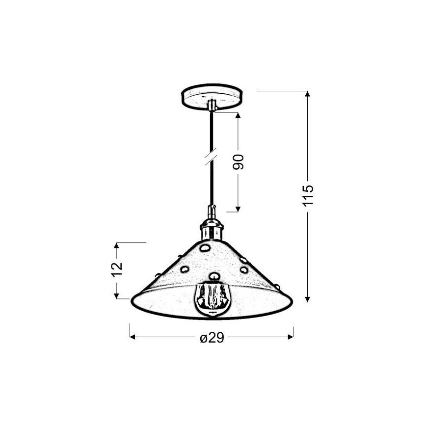 Luster na lanku SCRIMI 1xE27/60W/230V