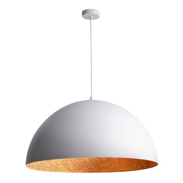 Luster na lanku SFERA 1xE27/60W/230V pr. 35 cm biela/medená