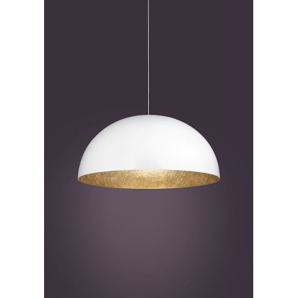 Luster na lanku SFERA 1xE27/60W/230V pr. 35 cm biela/zlatá