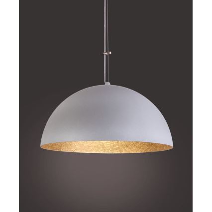 Luster na lanku SFERA 1xE27/60W/230V pr. 50 cm šedá/zlatá