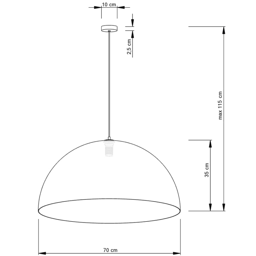 Luster na lanku SFERA 1xE27/60W/230V pr. 70 cm zlatá/čierna