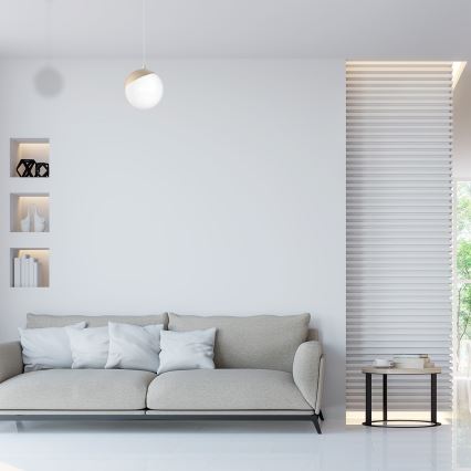 Luster na lanku SFERA WOOD 1xE14/40W/230V