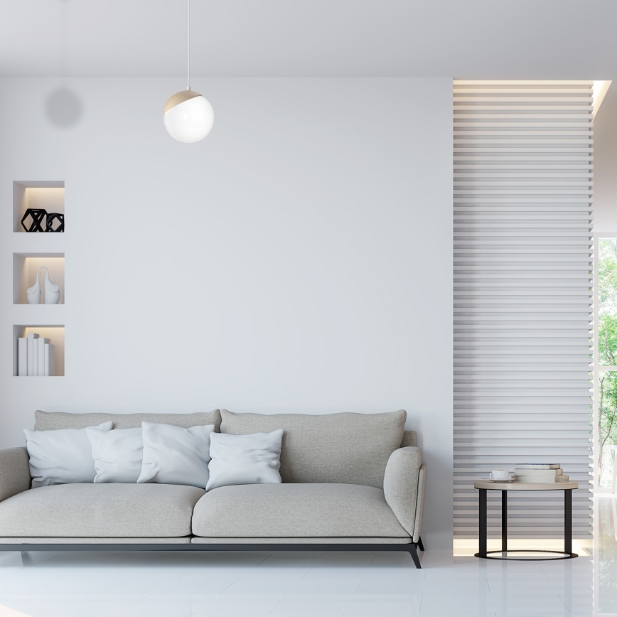 Luster na lanku SFERA WOOD 1xE14/40W/230V