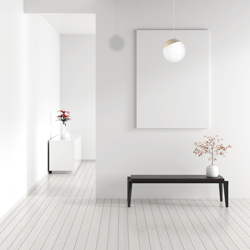 Luster na lanku SFERA WOOD 1xE14/40W/230V