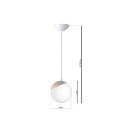 Luster na lanku SFERA WOOD 1xE14/40W/230V