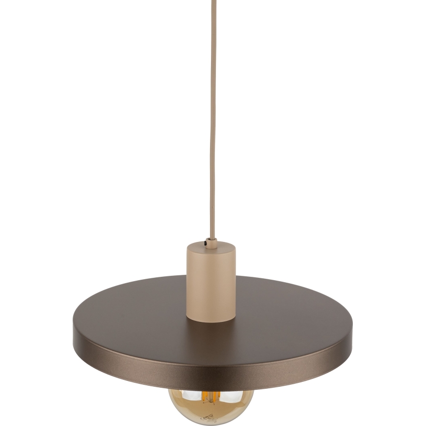 Luster na lanku SILA 1xE27/15W/230V pr. 30 cm hnedá/béžová