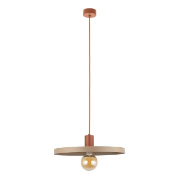 Luster na lanku SILA 1xE27/15W/230V pr. 40 cm béžová/tehlová