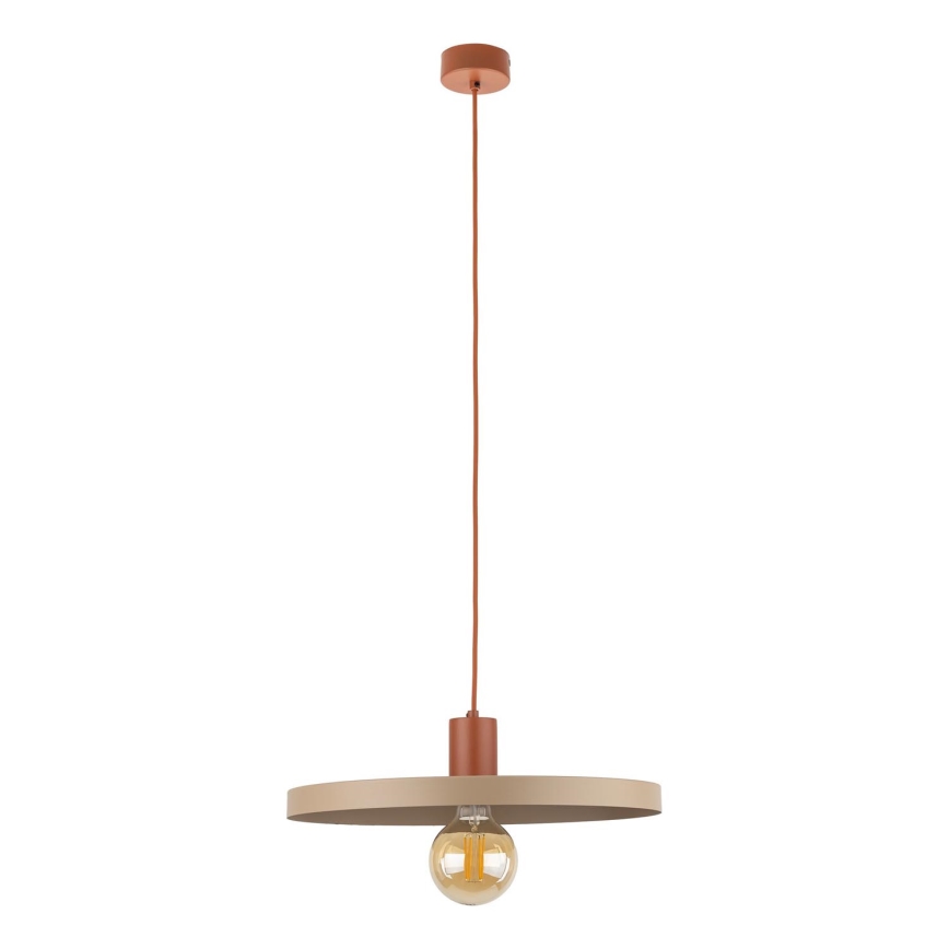 Luster na lanku SILA 1xE27/15W/230V pr. 40 cm béžová/tehlová