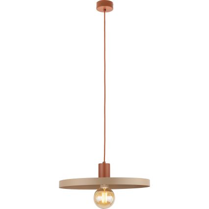 Luster na lanku SILA 1xE27/15W/230V pr. 40 cm béžová/tehlová