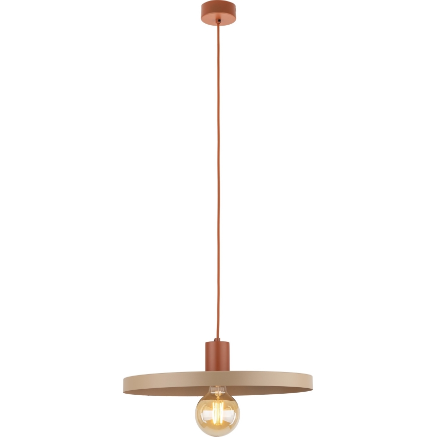 Luster na lanku SILA 1xE27/15W/230V pr. 40 cm béžová/tehlová