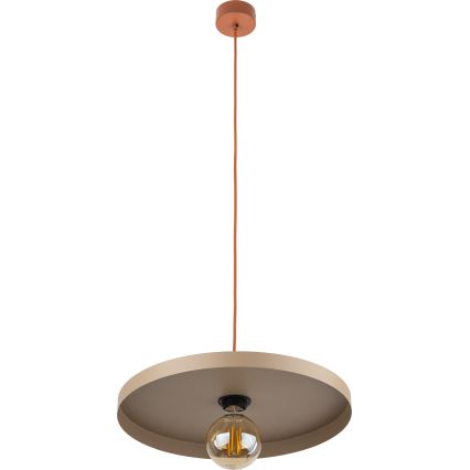 Luster na lanku SILA 1xE27/15W/230V pr. 40 cm béžová/tehlová