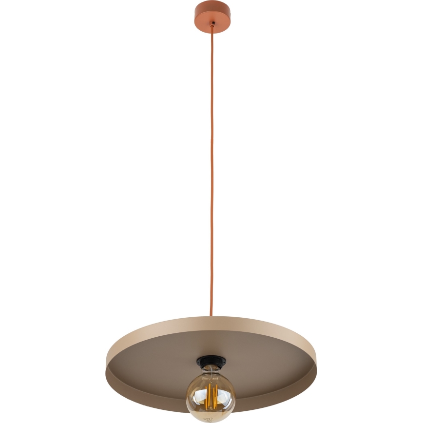 Luster na lanku SILA 1xE27/15W/230V pr. 40 cm béžová/tehlová