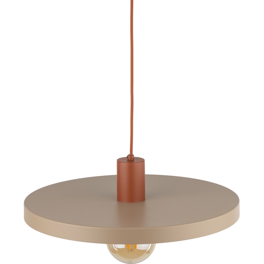 Luster na lanku SILA 1xE27/15W/230V pr. 40 cm béžová/tehlová
