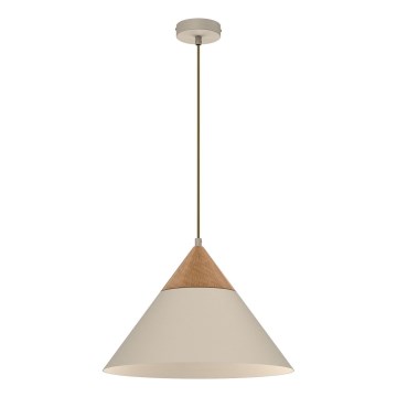 Luster na lanku SINGLE 1xE27/15W/230V béžová/buk