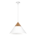 Luster na lanku SINGLE 1xE27/15W/230V biela/buk