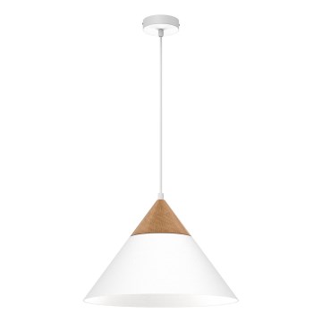 Luster na lanku SINGLE 1xE27/15W/230V biela/buk
