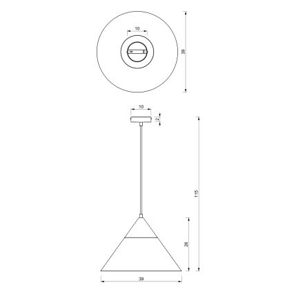 Luster na lanku SINGLE 1xE27/15W/230V mosadz/buk