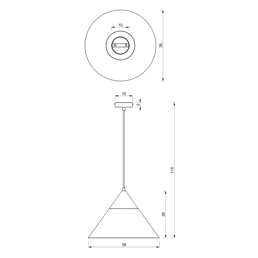 Luster na lanku SINGLE 1xE27/15W/230V mosadz/buk