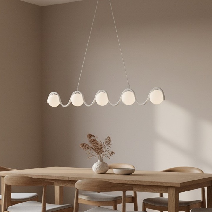 Luster na lanku SINUS 5xG9/8W/230V biely