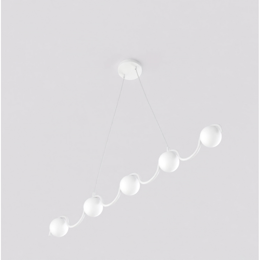 Luster na lanku SINUS 5xG9/8W/230V biely