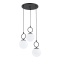 Luster na lanku SITRO 3xE14/10W/230V čierna/biela