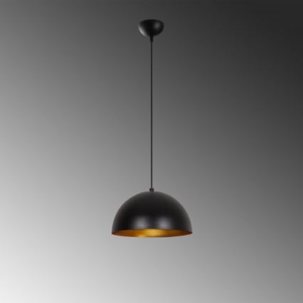 Luster na lanku SIVANI 1xE27/40W/230V pr. 30 cm čierna/medená
