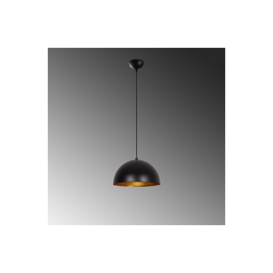 Luster na lanku SIVANI 1xE27/40W/230V pr. 30 cm čierna/medená