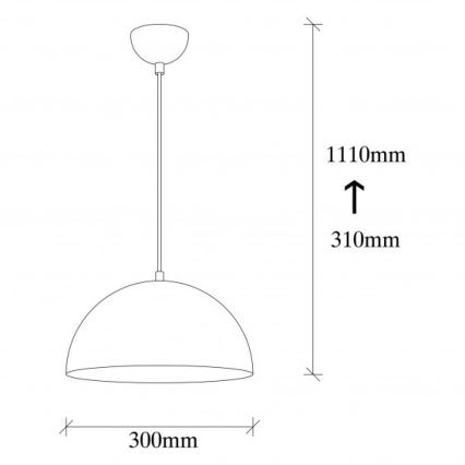 Luster na lanku SIVANI 1xE27/40W/230V pr. 30 cm čierna/medená