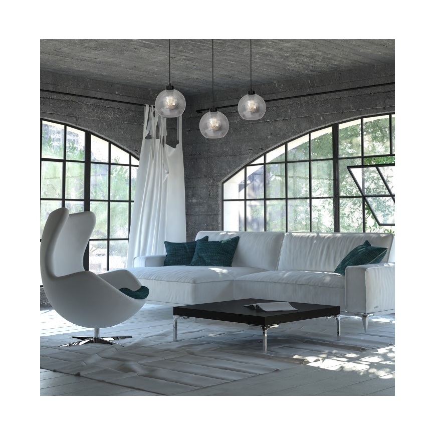 Luster na lanku SOFIA 3xE27/60W/230V čierna