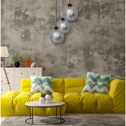 Luster na lanku SOFIA 3xE27/60W/230V čierna