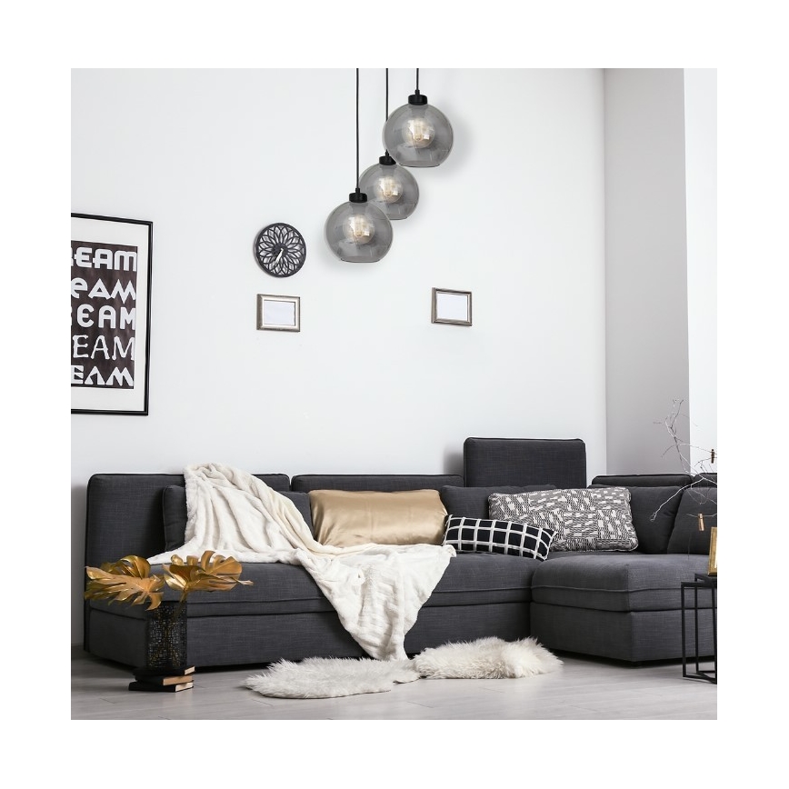 Luster na lanku SOFIA 3xE27/60W/230V čierna