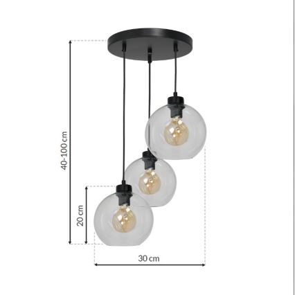 Luster na lanku SOFIA 3xE27/60W/230V číra