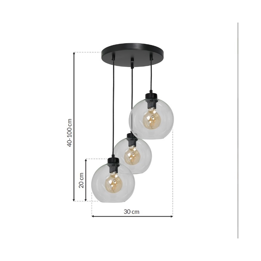 Luster na lanku SOFIA 3xE27/60W/230V číra