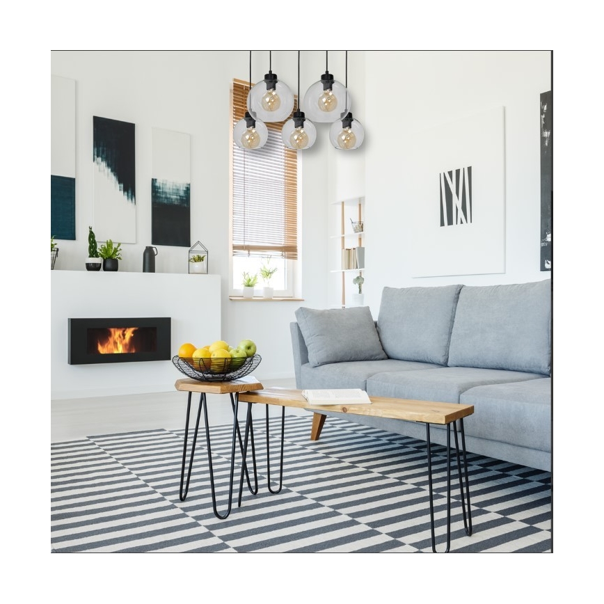 Luster na lanku SOFIA 5xE27/60W/230V číra