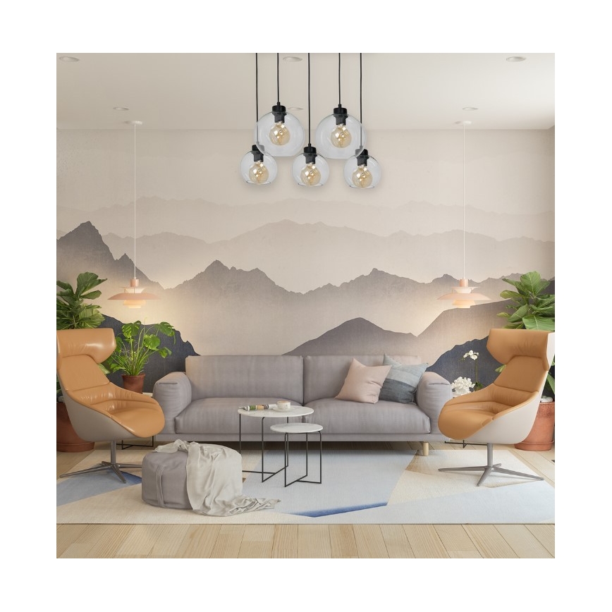 Luster na lanku SOFIA 5xE27/60W/230V číra