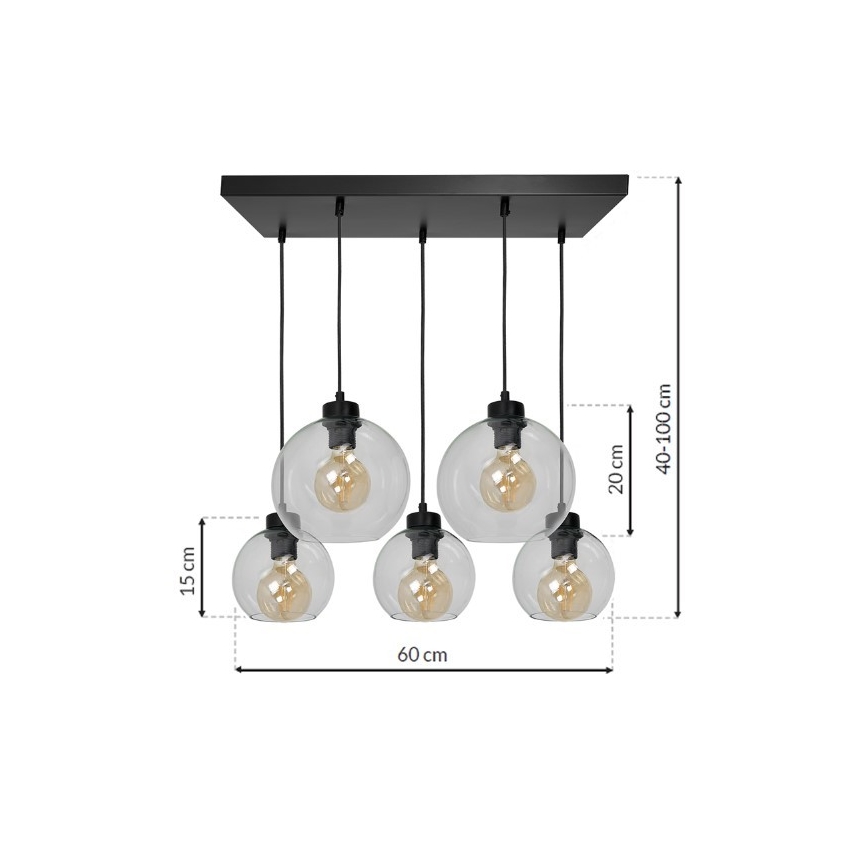 Luster na lanku SOFIA 5xE27/60W/230V číra