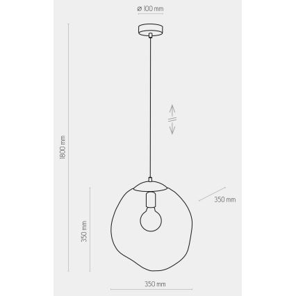 Luster na lanku SOL 1xE27/60W/230V