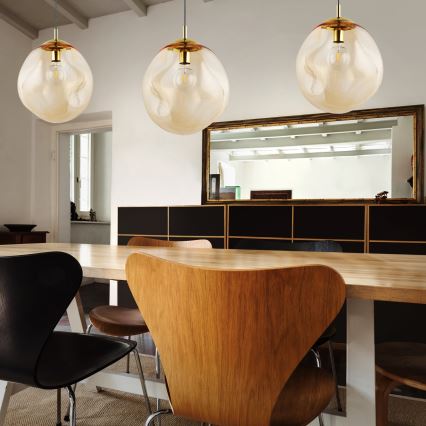 Luster na lanku SOL 1xE27/60W/230V zlatá